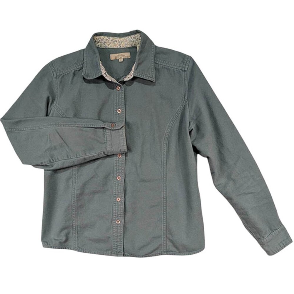 Natural Reflections Shacket Shirt Womens L Green Gorpcore Cabincore Lumberjack‎